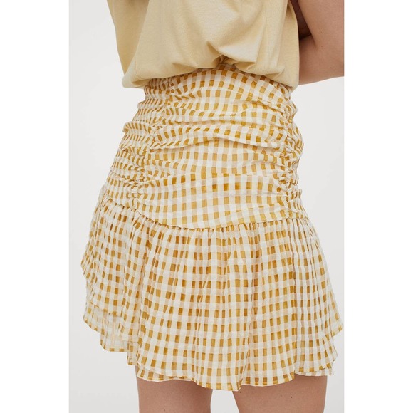 H&M Dresses & Skirts - H&M Flounced Ruffle Yellow Seersucker Skirt 4 New
